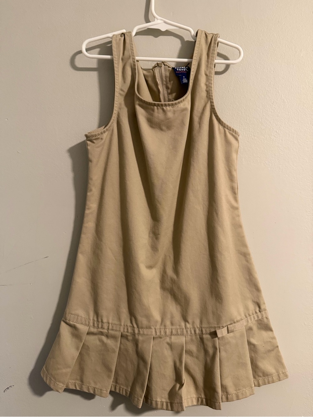 Toughskins Girls Khaki Pleated School Jumper